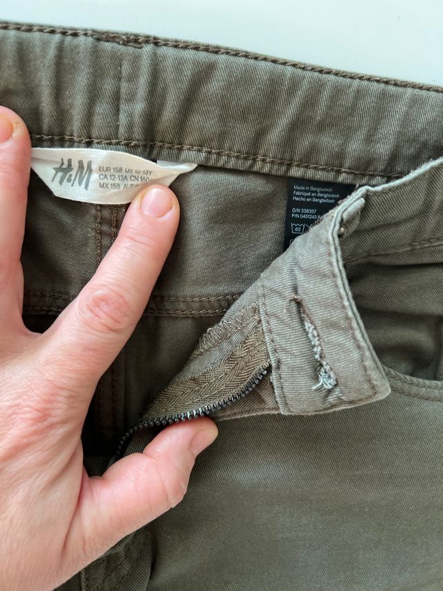 pantalon verde oscuro 12 años