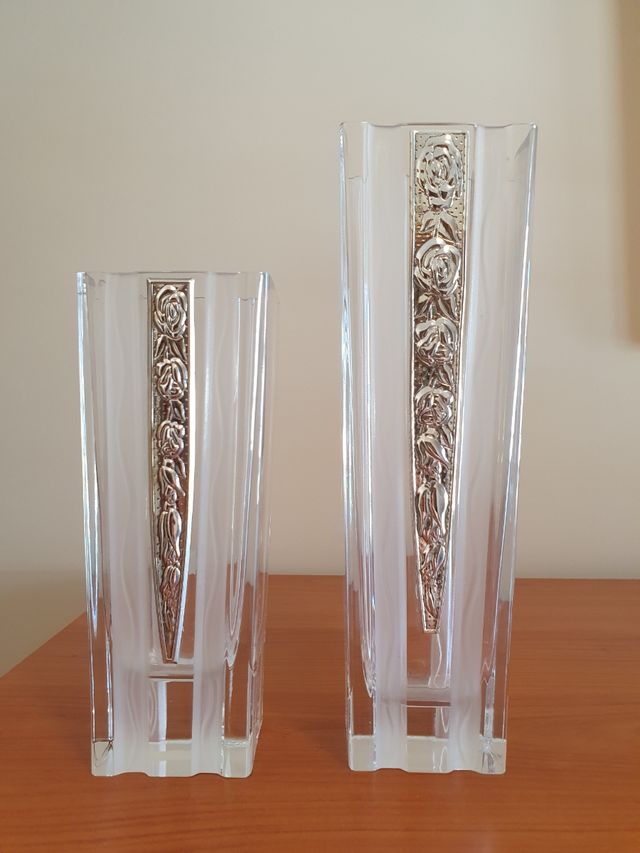Vasi in cristallo e argento