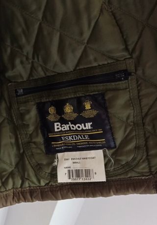 Chaleco caza Barbour acolchada talla S