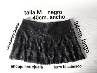 Mujer falda CarolinaHerrera lentejuelas encaje S-M