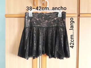 Mujer falda CarolinaHerrera lentejuelas encaje S-M