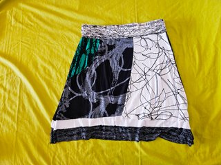 Mujer falda CarolinaHerrera lentejuelas encaje S-M