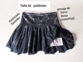 Mujer falda CarolinaHerrera lentejuelas encaje S-M