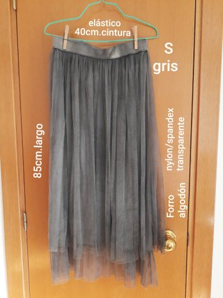 Mujer.Falda larga elegante encaje transparenciaS/M