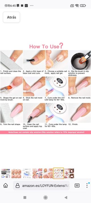 Kit Uñas de Gel,LOYFUN Kit de Gel de Extensión de