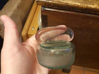 4 TAPONES CRISTAL DE ANTIGUOS BOTES DE FARMÁCIA.