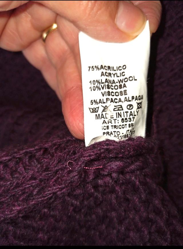 Cappotto in maglia di lana viola💜