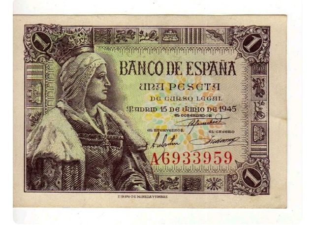 Banconota 1 Peseta 1945
