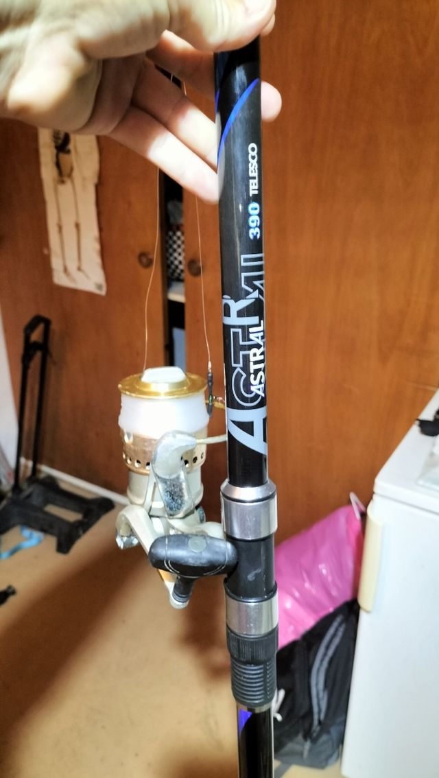 Caña telescópica y carrete