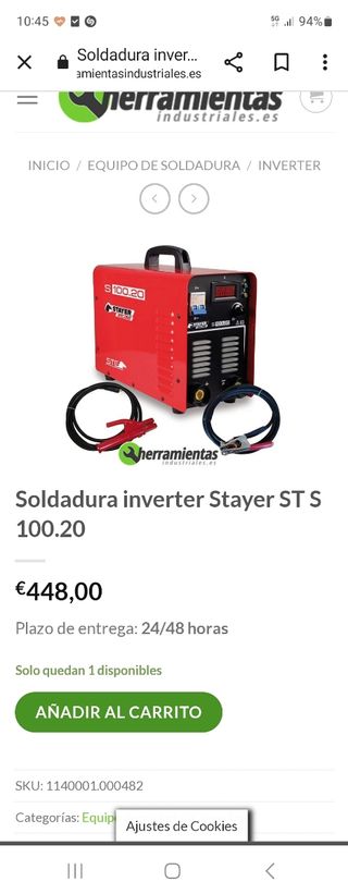 Stayer soldador inverter  200amp