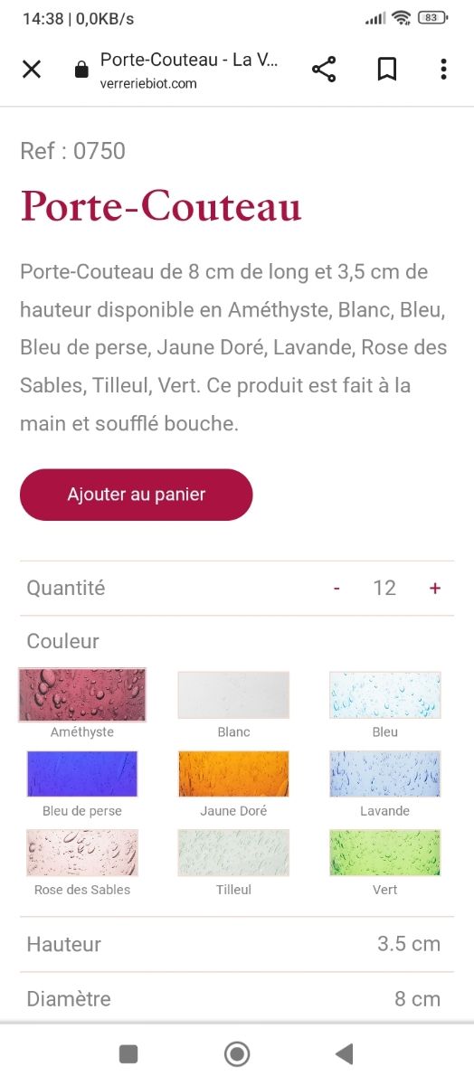 Set poggia posate La verreire de Biot