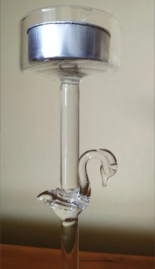 Portacandele in cristallo a forma di cigno Zara Home