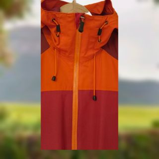 Abrigo fino granate y naranja