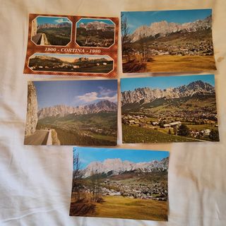 5 cartoline di Cortina d'Ampezzo anni 60-80