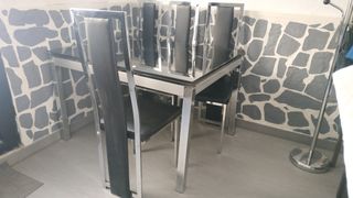 Mesa cristal extensible sin sillas