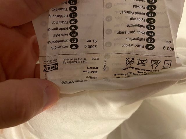 Relleno Nórdico IKEA tamaño 240x220