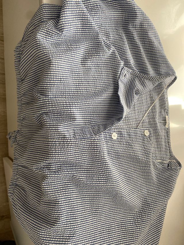 blusa de rayas celeste