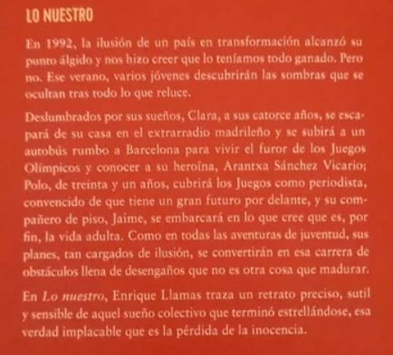 Novela "Lo Nuestro", de Enrique Llamas