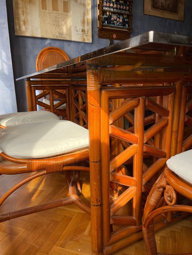 Mesa comedor Vintage Rattan 200x90
