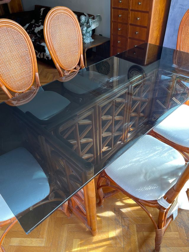 Mesa comedor Vintage Rattan 200x90