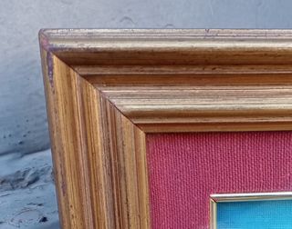 Quadro vintage in cornice di legno dorata