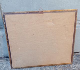 Quadro vintage in cornice di legno dorata