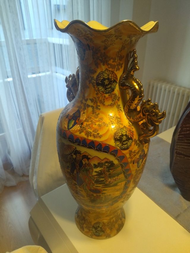 JARRÓN ASAS PORCELANA CHINA