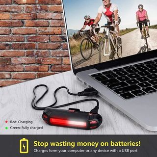 LUZ LED RECARGABLE BICICLETA ROJA/BLANCA