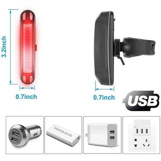 LUZ LED RECARGABLE BICICLETA ROJA/BLANCA