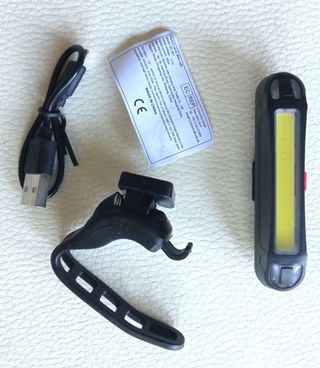 LUZ LED RECARGABLE BICICLETA ROJA/BLANCA