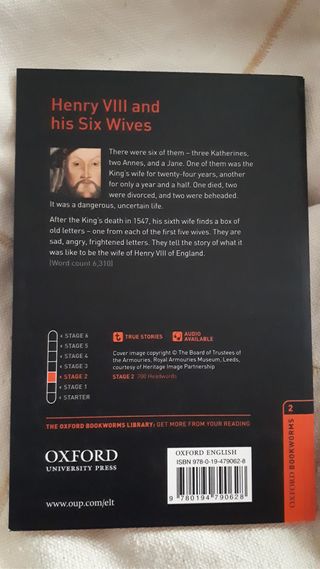 Libro lectura "Henry VIII and his Six Wives"
