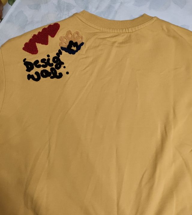Felpa Desigual donna/ragazza tag 30 giallo senape