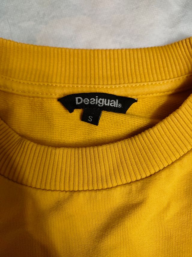 Felpa Desigual donna/ragazza tag 30 giallo senape
