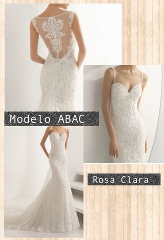 Vestido de novia Rosa Clara con velo a juego