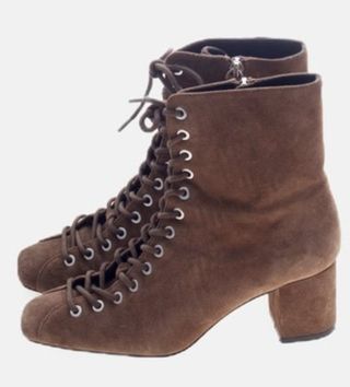 Botines Uterqüe cordones color taupe