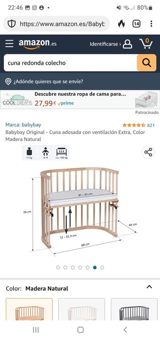 Culla colecho Babybay in ottime condizioni