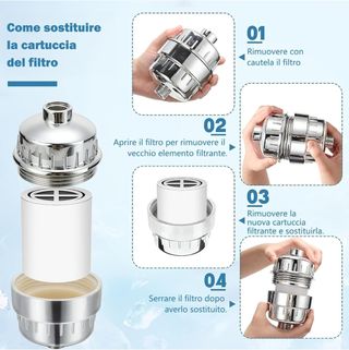 4 ricambi filtri per doccia 20 strati 