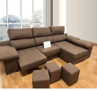 Sofá chaiselongue beige reversible