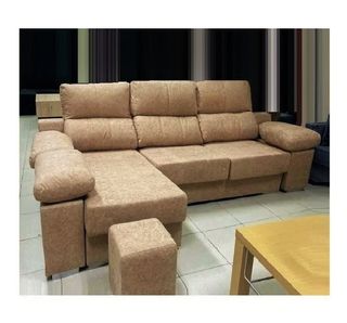 Sofá chaiselongue beige reversible