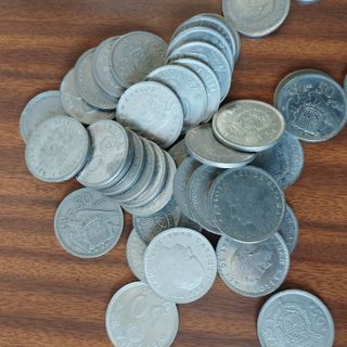 lote monedas de peseta franco y rey 97 piezas