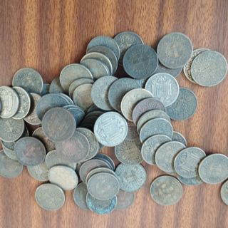 lote monedas de peseta franco y rey 97 piezas