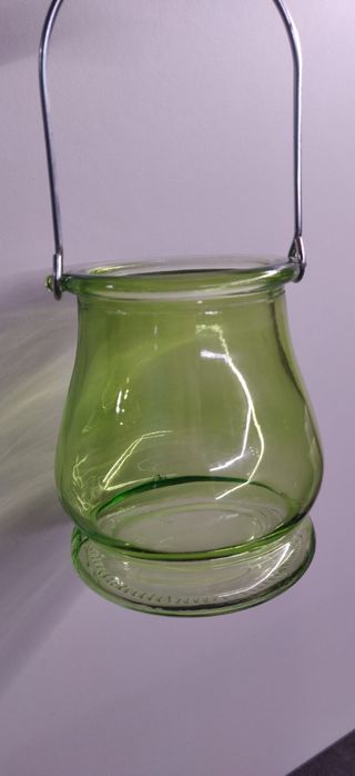 Vasetto porta candela, ampolla, vetro 10x8 cm