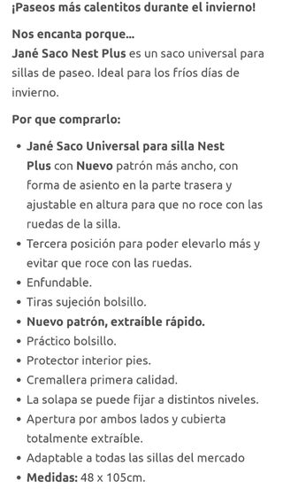 Saco universal silla paseo 