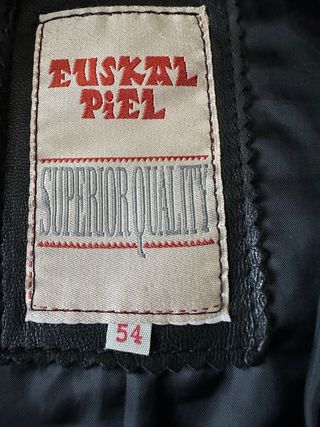 Chaqueta piel hombre negra, talla 54