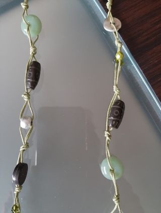 Collar y pendientes boho verde nuevos