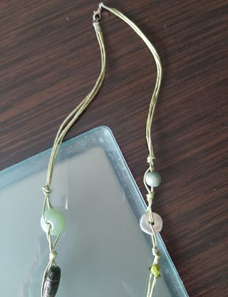 Collar y pendientes boho verde nuevos