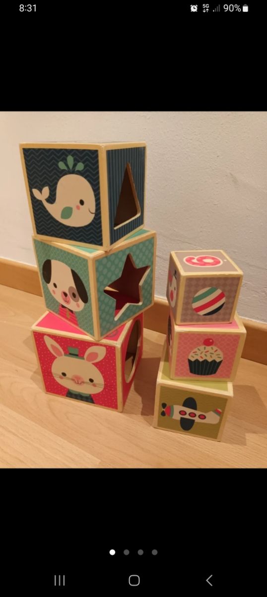 Cubos madera apilables