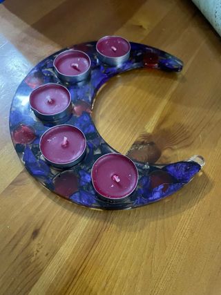 Porta candele in resina 