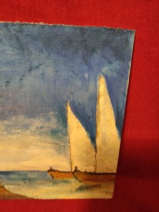 QUADRO OLIO SU TAVOLA “BARCHE A VELA”