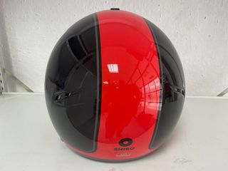 Casco moto jet marca shiro 64 rojo negro brillo